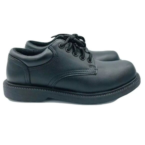 Safe T Step Shoes Mens Size 7 Wide Comfort Black Oxford Lace Up Derby Round Toe - Picture 1 of 9